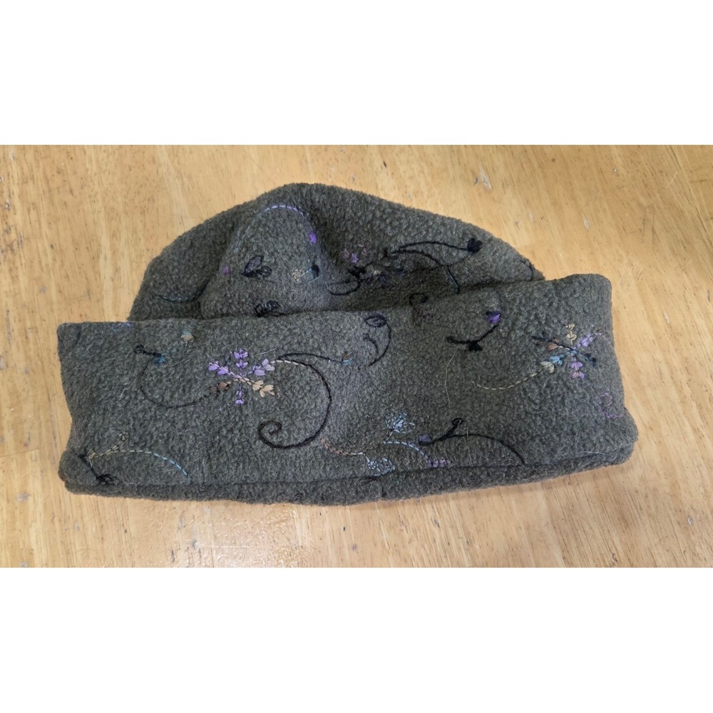 Neckworks Winter roll-up Bucket Hat Embroidered Made in USA Polartec Fleece Cozy
